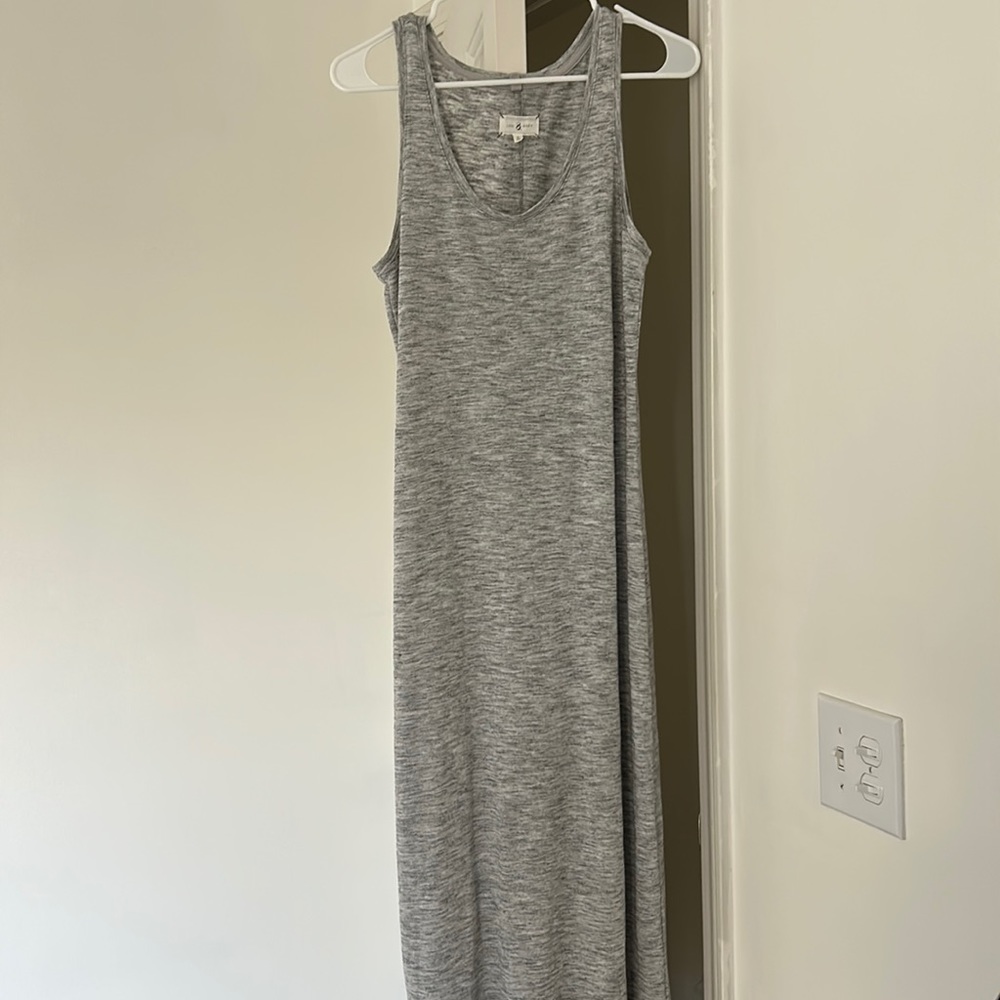 Lou & Grey (LOFT) Signature Soft Midi Dress (S) - heather gray